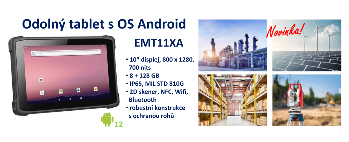 Nový odolný tablet s pamětí 8 + 128 GB EMT11XA
